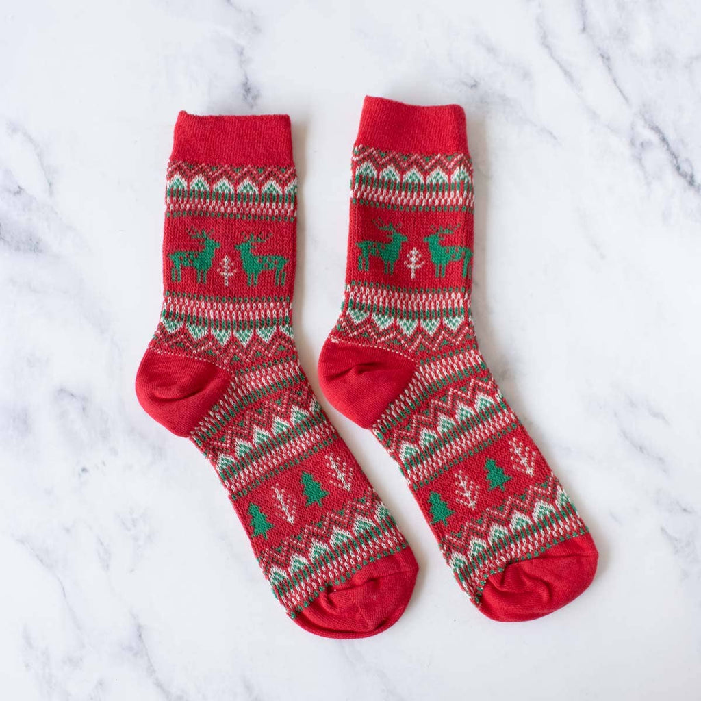 Holiday Deer Casual Socks