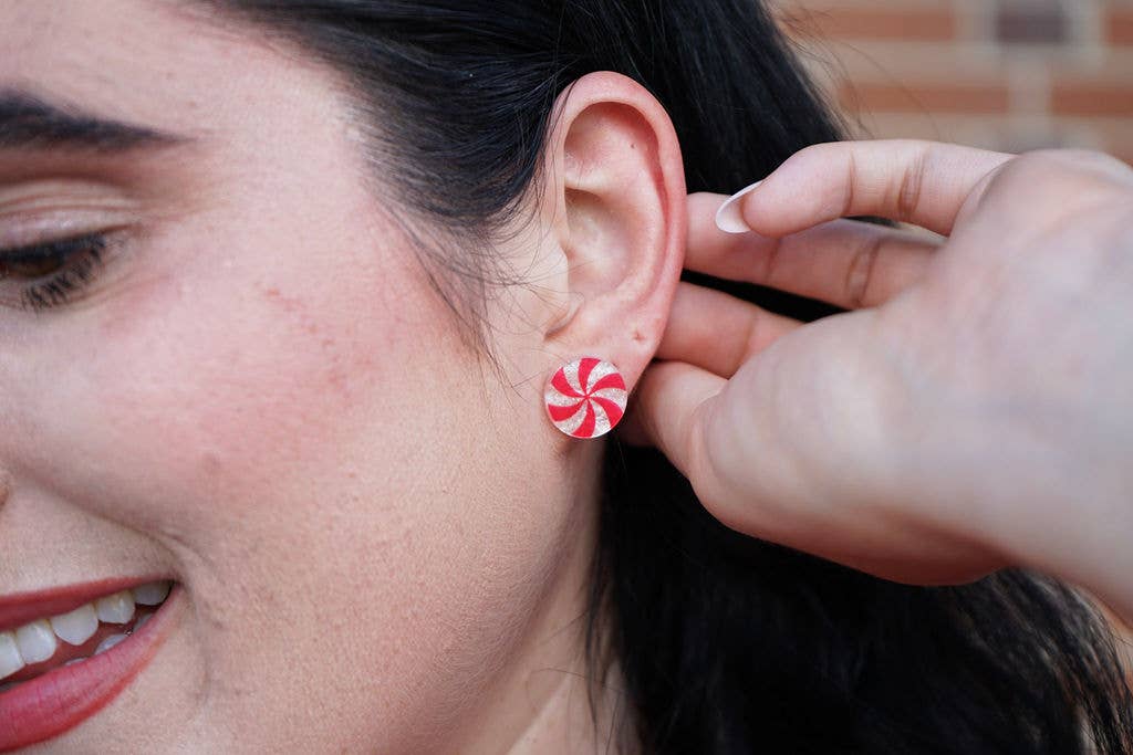 Peppermint Studs // Christmas, Holiday, Jewelry, Earrings