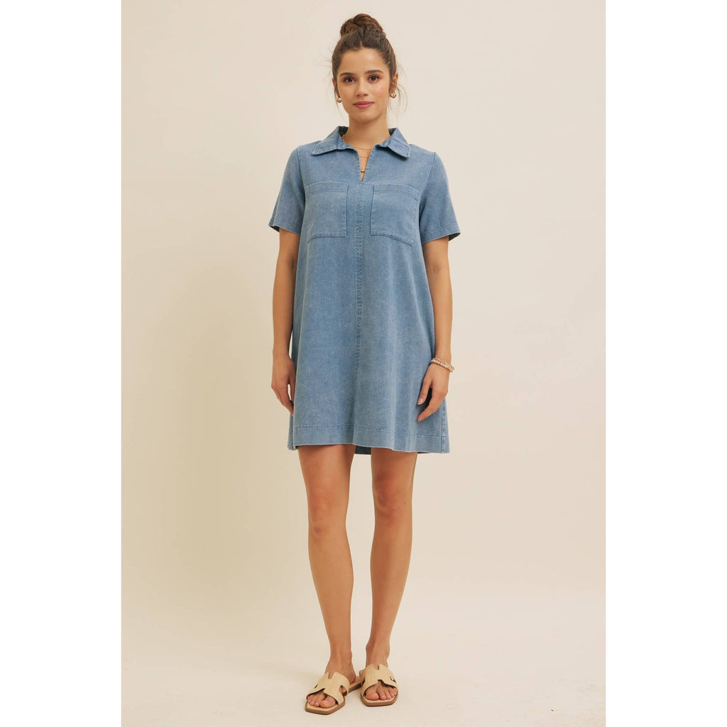 Mineral Washed Mini Dress