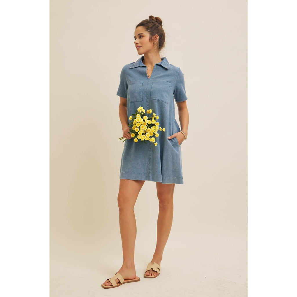 Mineral Washed Mini Dress