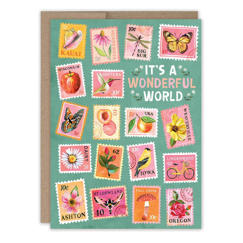 Postage Stamps Birthday Card