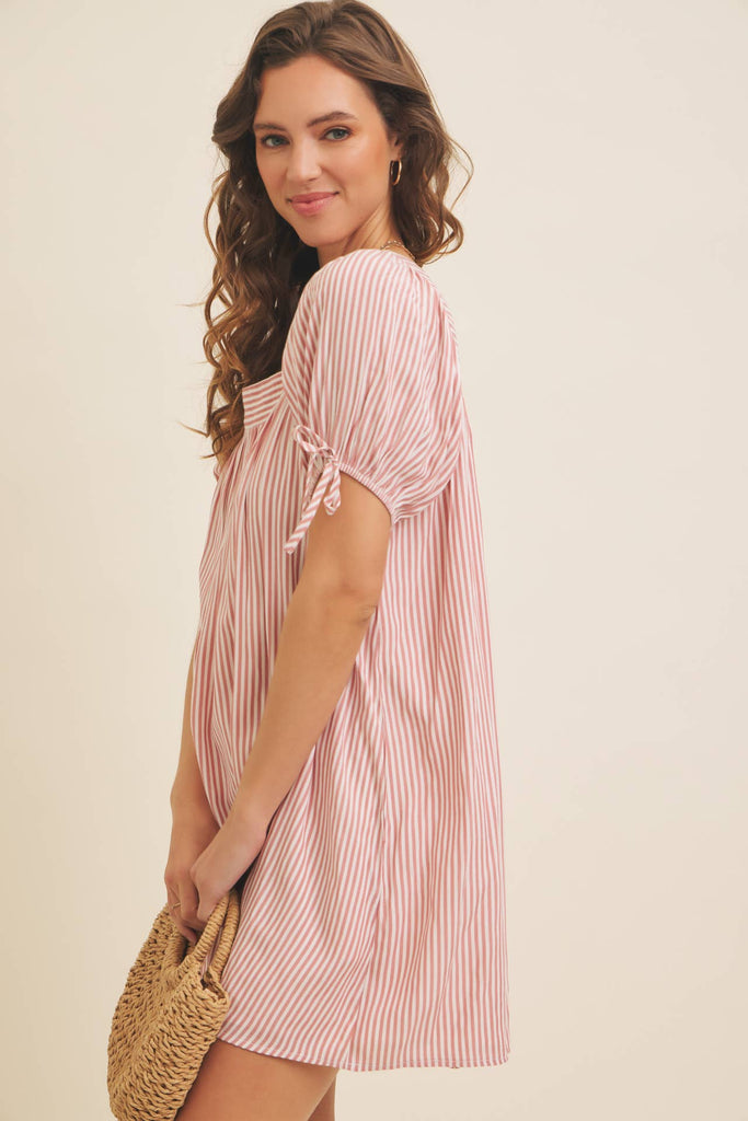 Square Neck Flare Mini Dress