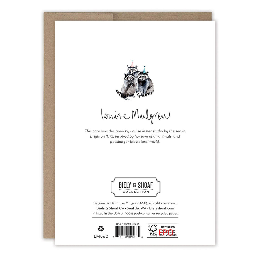 Raccoons Snacks Birthday Card