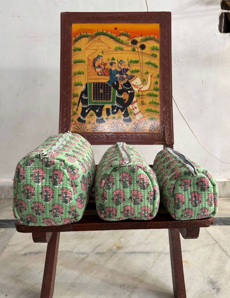 Small Floral Printed Cotton Bag Cosmetic Bag Handbag Pouches