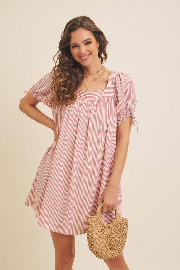 Square Neck Flare Mini Dress