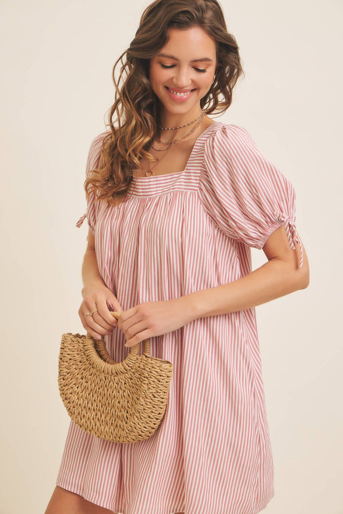 Square Neck Flare Mini Dress