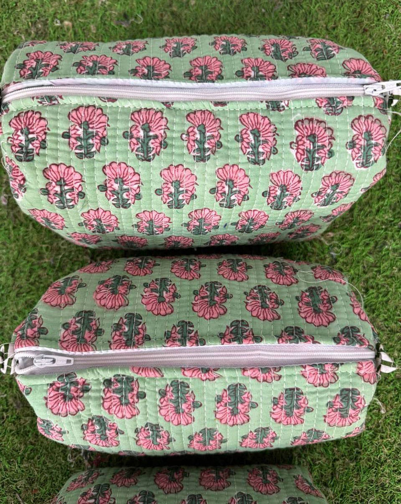 Small Floral Printed Cotton Bag Cosmetic Bag Handbag Pouches