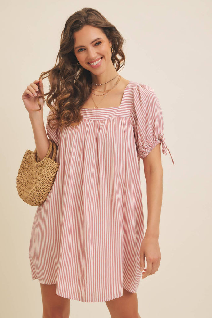 Square Neck Flare Mini Dress