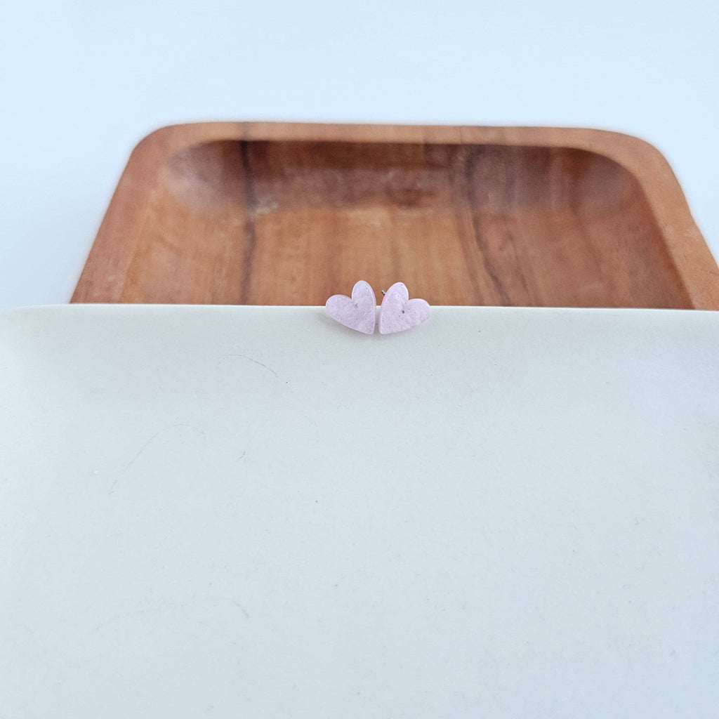 Hand Drawn Heart Studs - Lavender Purple Hand Drawn Heart Studs - Lavender Purple