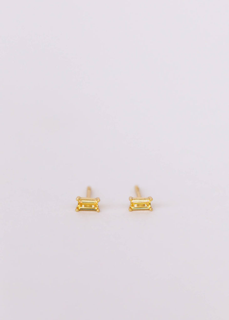 Baguette Earrings - Lemon