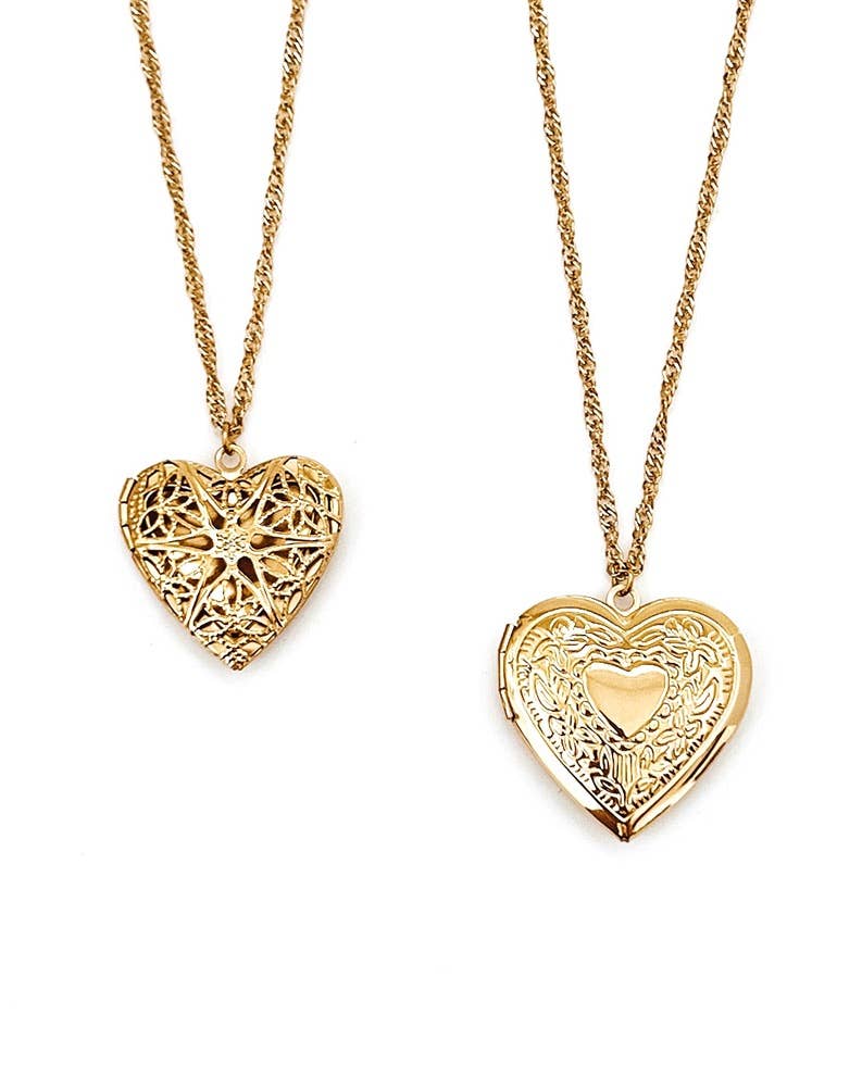 Thelma Heart Locket Necklace || Choose Style