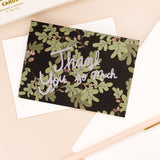 Oak Leaves Foil Thank You Note