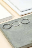 Three Piece Metallic Twist Fashion Ring Set