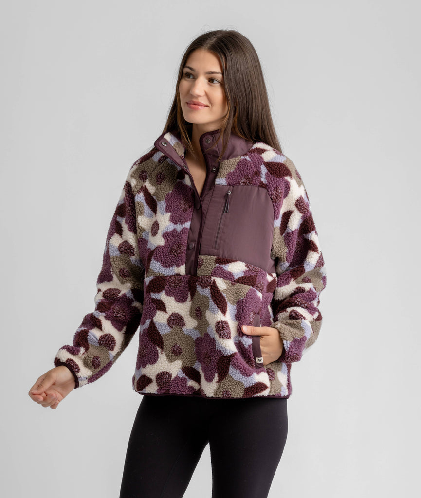 Tara Quarter Snap Berber Pullover