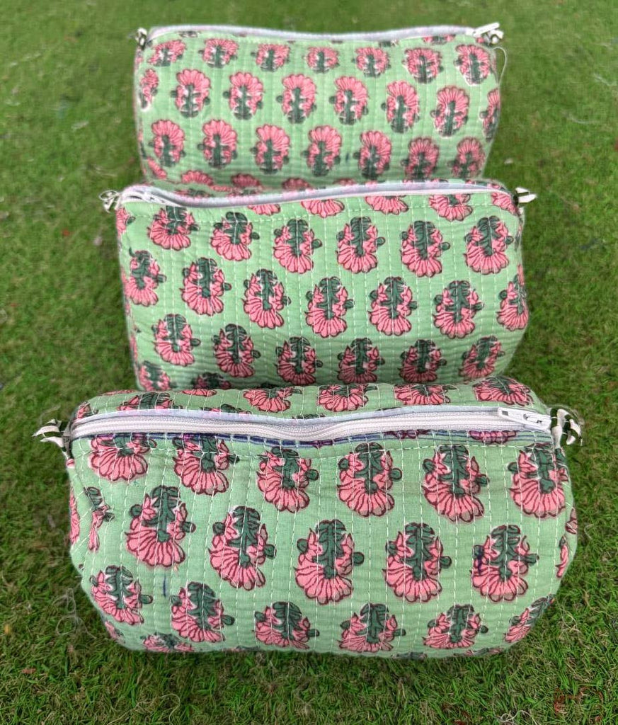 Small Floral Printed Cotton Bag Cosmetic Bag Handbag Pouches