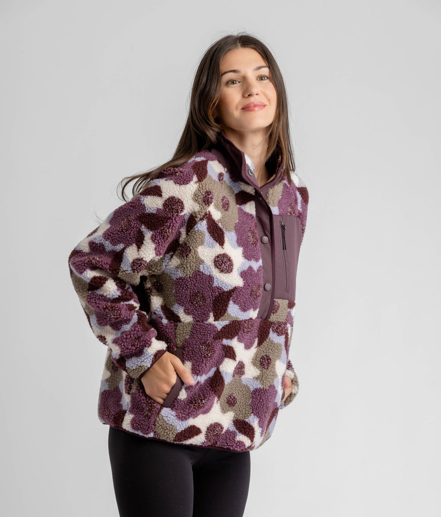 Tara Quarter Snap Berber Pullover