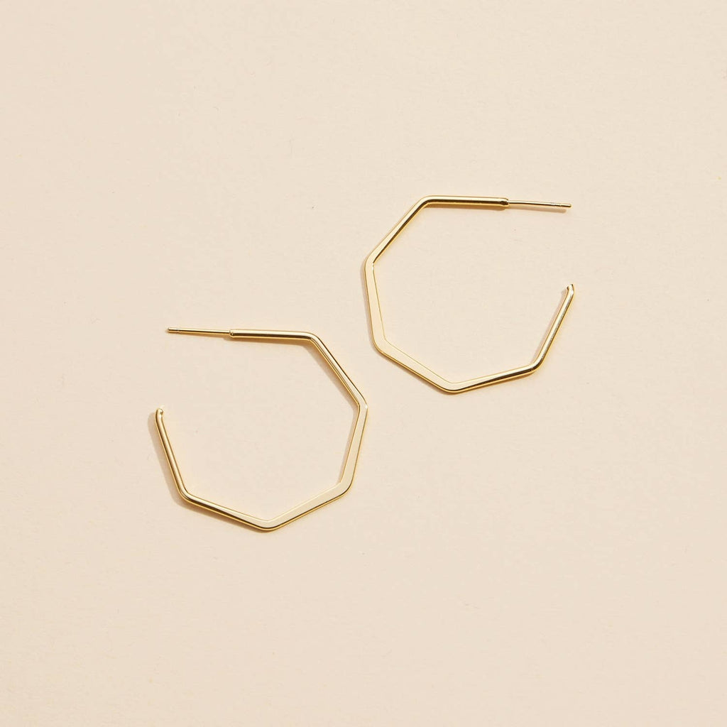 Geometric Gold Dip Hoop Earrings