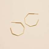 Geometric Gold Dip Hoop Earrings