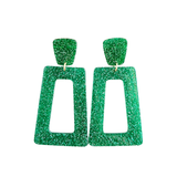Avery Earrings - Green Glitter // Jewelry, Game Day