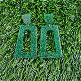 Avery Earrings - Green Glitter // Jewelry, Game Day