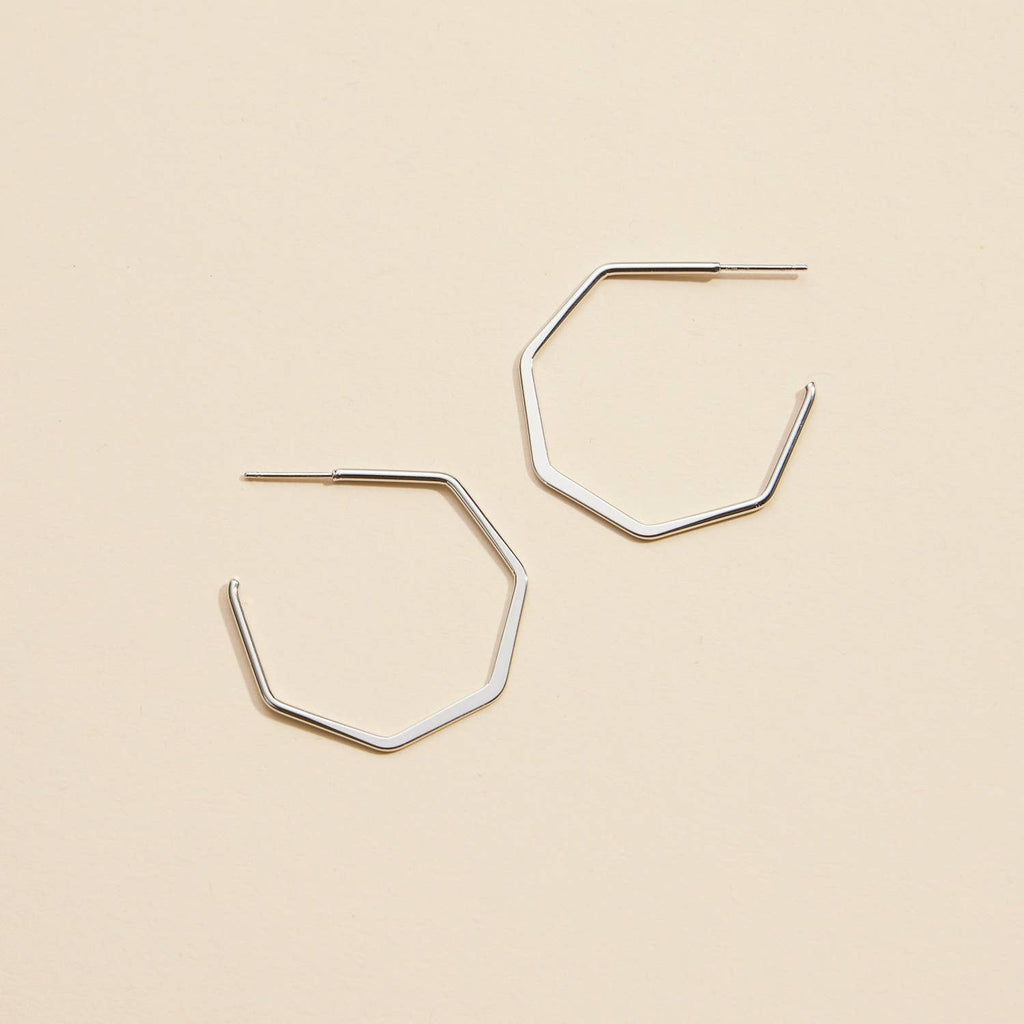 Geometric Gold Dip Hoop Earrings