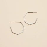 Geometric Gold Dip Hoop Earrings