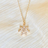 CRYSTAL FLOWER NECKLACE | gold | diamond flower necklace