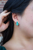 Christmas Tree Studs - Green Shimmer // Holiday, Jewelry, Earrings