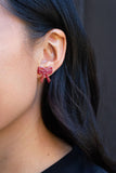 Bow Studs - Red Glitter // Jewelry, Earrings, Game Day, Christmas