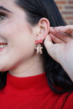 Bow Gingerbread Earrings - Red Shimmer // Christmas, Holiday, Jewelry