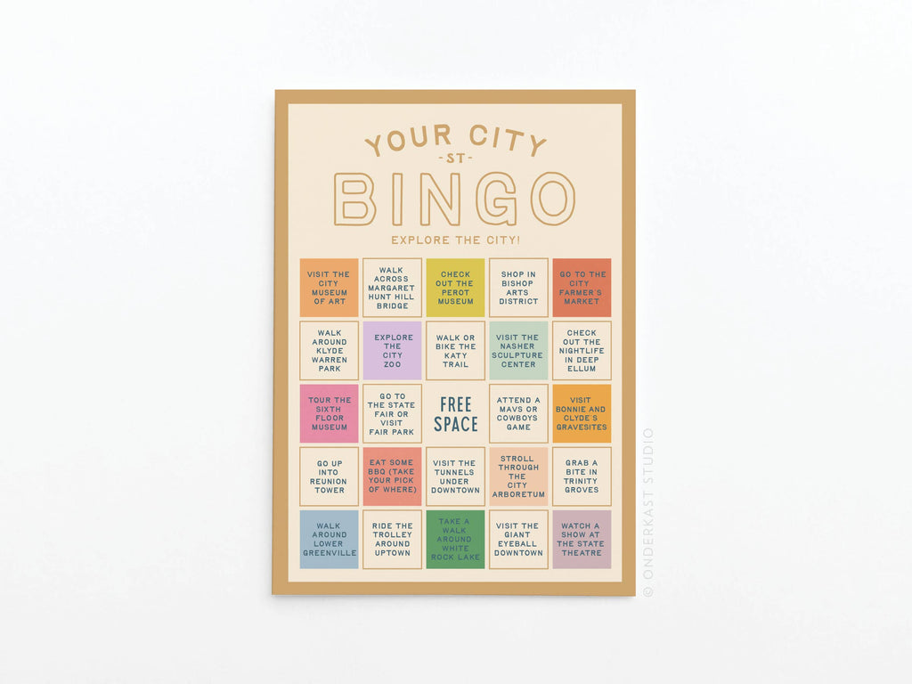 Custom City Explorer Bingo Card