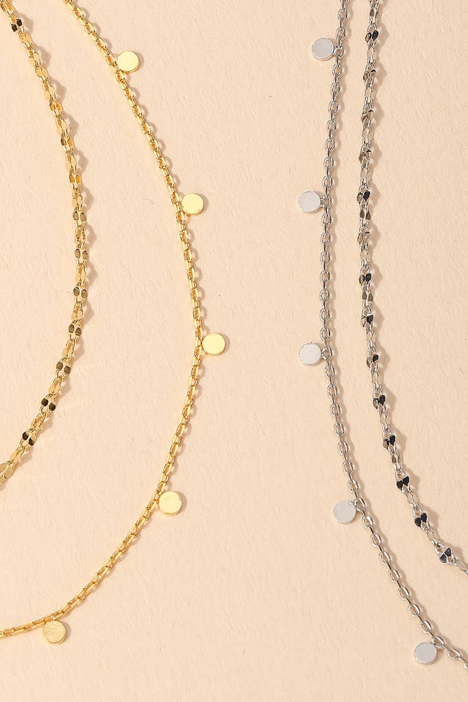 Dainty Layered Coin Choker Necklace