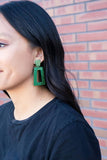 Avery Earrings - Green Glitter // Jewelry, Game Day