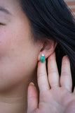 Christmas Light Studs - Green Shimmer // Christmas, Holiday, Jewelry, Earrings