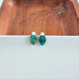 Christmas Light Studs - Green Shimmer // Christmas, Holiday, Jewelry, Earrings