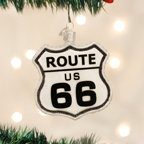 Route 66 Glass Ornament