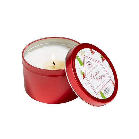 Merriest Holiday Candle In Red Tin 5oz. Ctn.6