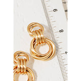 Tiered Layered Brushed Metallic Door Knocker Earrings