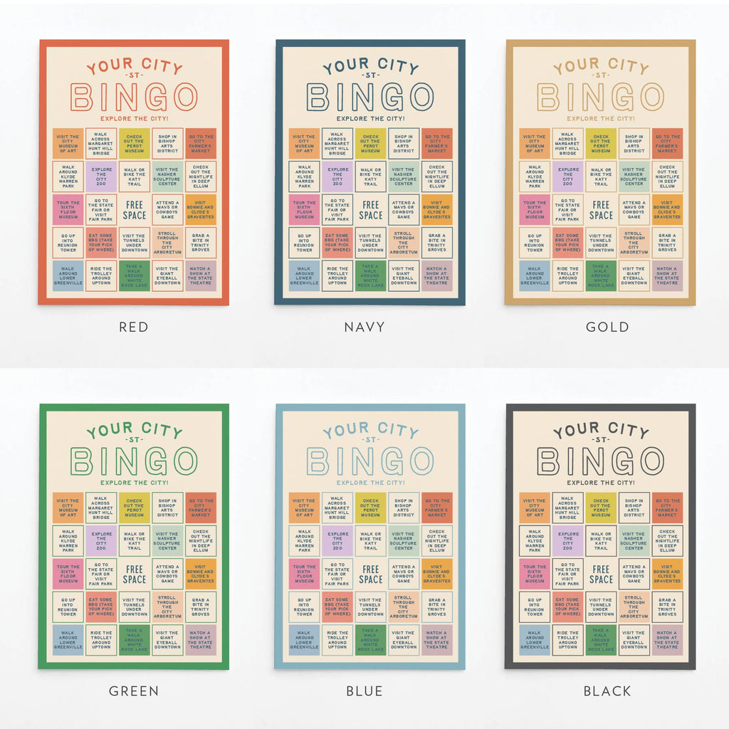 Custom City Explorer Bingo Card