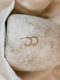 Beaded Huggie Hoop Earring | 14k Gold Fill & Sterling Silver