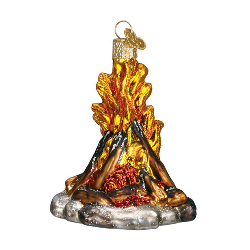 Campfire Glass Ornament