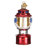 Camping Lantern Glass Ornament