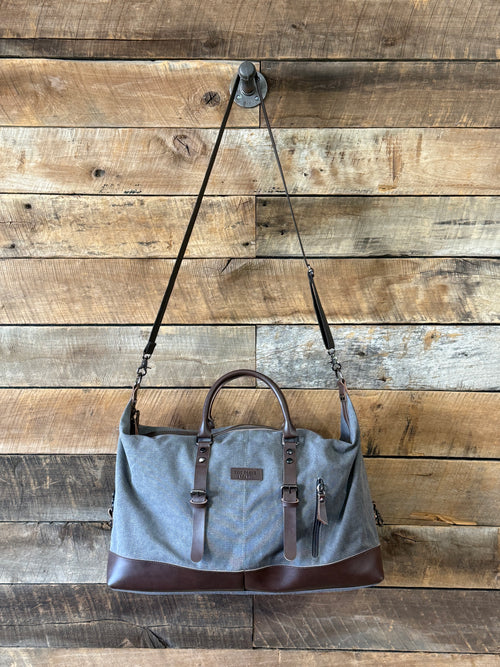 Canvas Leather Weekender Duffle Bag | Travel, Gym & Carry-On Bag