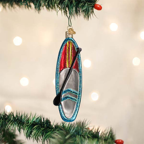 Paddle Board Glass Ornament