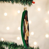 Green Canoe Glass Ornament