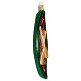 Green Canoe Glass Ornament