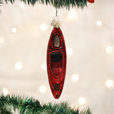 Red Kayak Glass Ornament