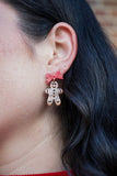Bow Gingerbread Earrings - Red Shimmer // Christmas, Holiday, Jewelry