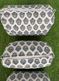 Hand Block Printed Bag Cotton Quilted Women's Zipper Pouches