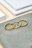 Three Piece Metallic Twist Fashion Ring Set